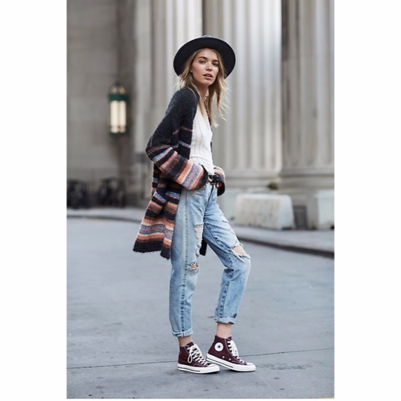 Free People Alpaca Stripe Slouchy Cardigan